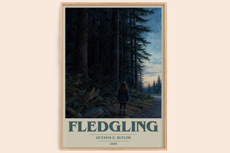 Fledgling book cover book poster by Octavia E. Butler – framed literary art print