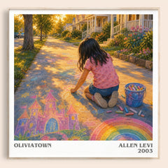 Oliviatown Literary Art Print by Allen Levi – square framed poster