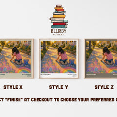 Oliviatown Literary Art Print by Allen Levi – Style X, Y and Z square prints side by side – choose your finish