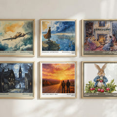The Last Sweet Mile Literary Art Print by Allen Levi – square print in a six-frame gallery wall