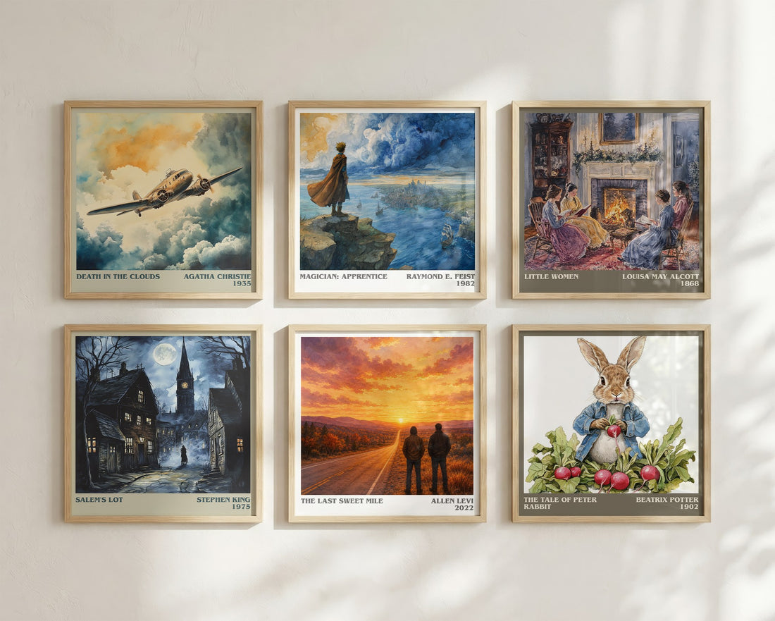 The Last Sweet Mile Literary Art Print by Allen Levi – square print in a six-frame gallery wall