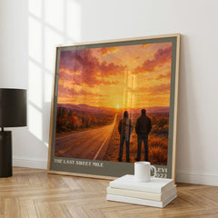 The Last Sweet Mile Literary Art Print by Allen Levi – large square framed print leaning against a wall