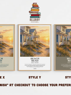 Beach Read bookish print in frame leaning in hallway – romance wall art