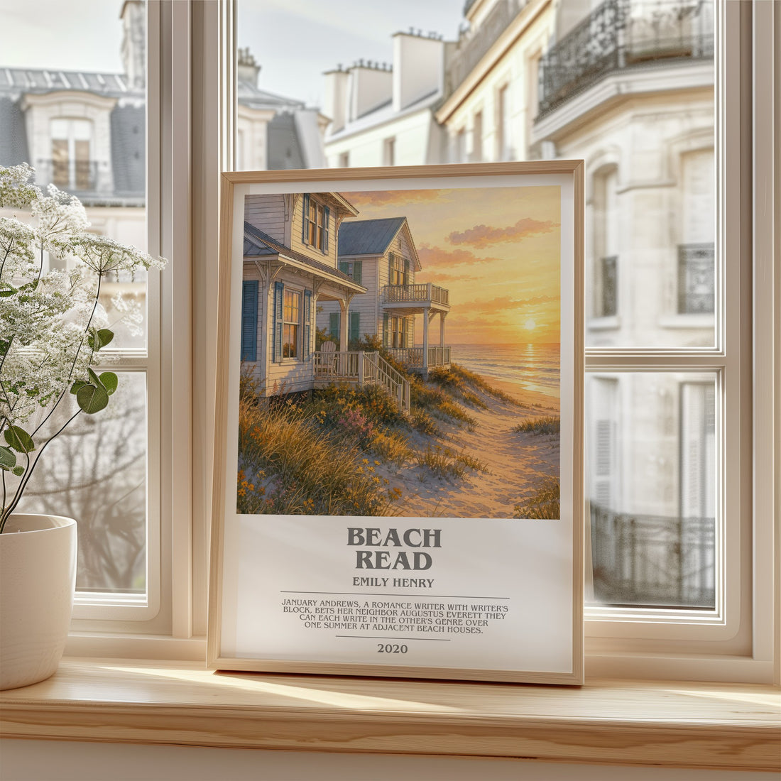 Beach Read bookish poster colour and style options – Emily Henry book art