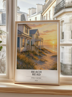 Beach Read book cover poster colour and style options – Emily Henry book art