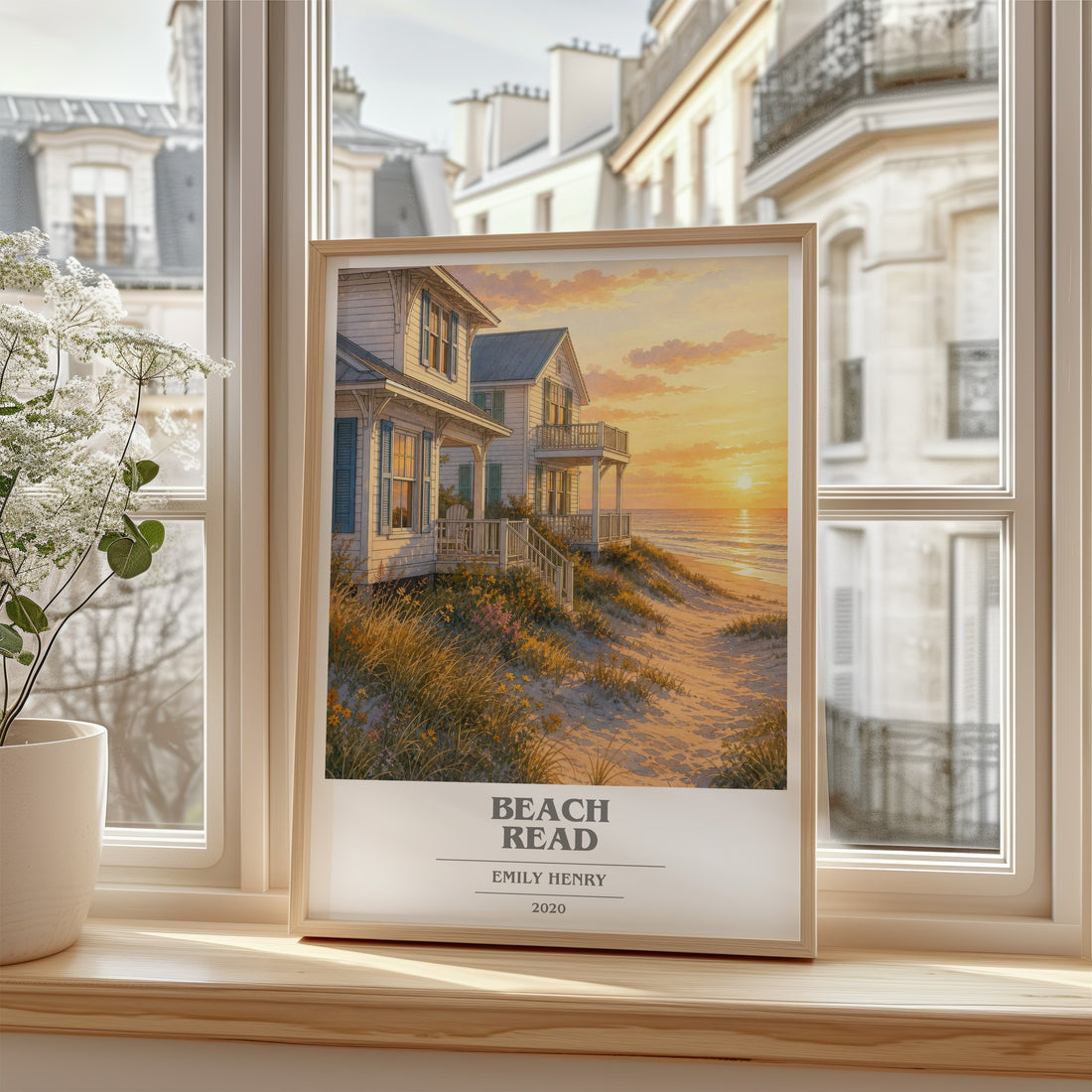 Beach Read book cover poster colour and style options – Emily Henry book art