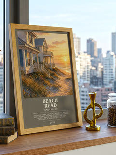Beach Read bookish print framed by window – literary home decor