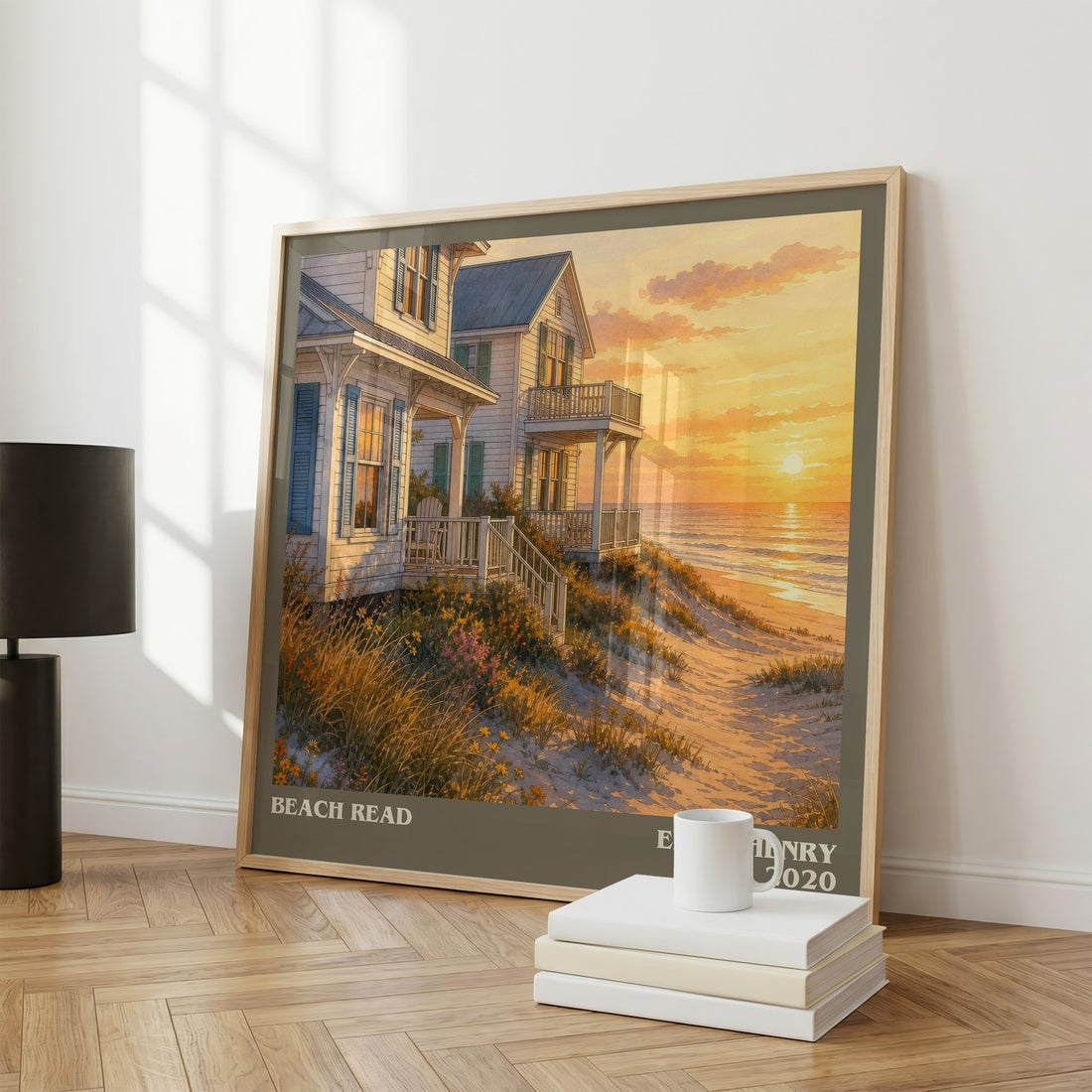 Beach Read literary print framed by window – literary home decor