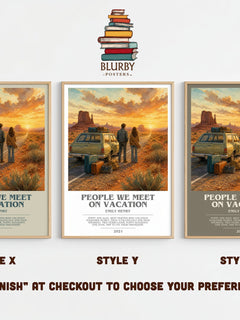 People We Meet on Vacation Bookish Wall Art by Emily Henry – Style X, Y and Z side by side – choose your finish