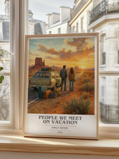 People We Meet on Vacation book cover poster colour and style options – Emily Henry book art