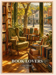 Book Lovers watercolour book poster by Emily Henry – framed literary art print