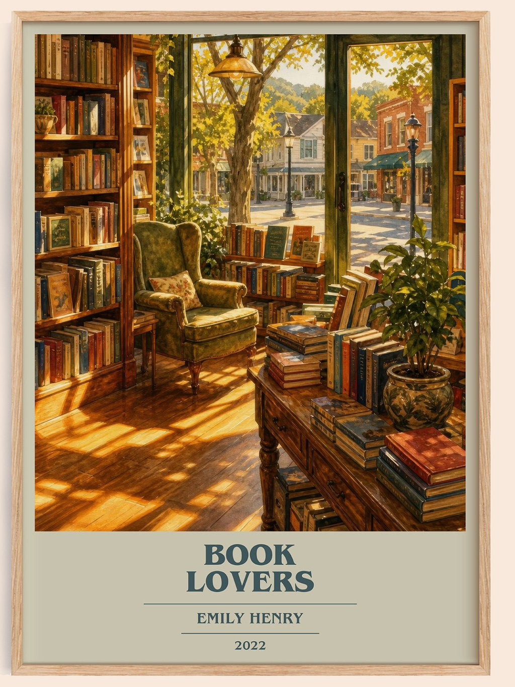 Book Lovers book cover book poster by Emily Henry – framed literary art print