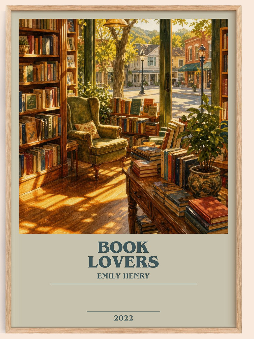 Book Lovers bookish book poster by Emily Henry – framed literary art print
