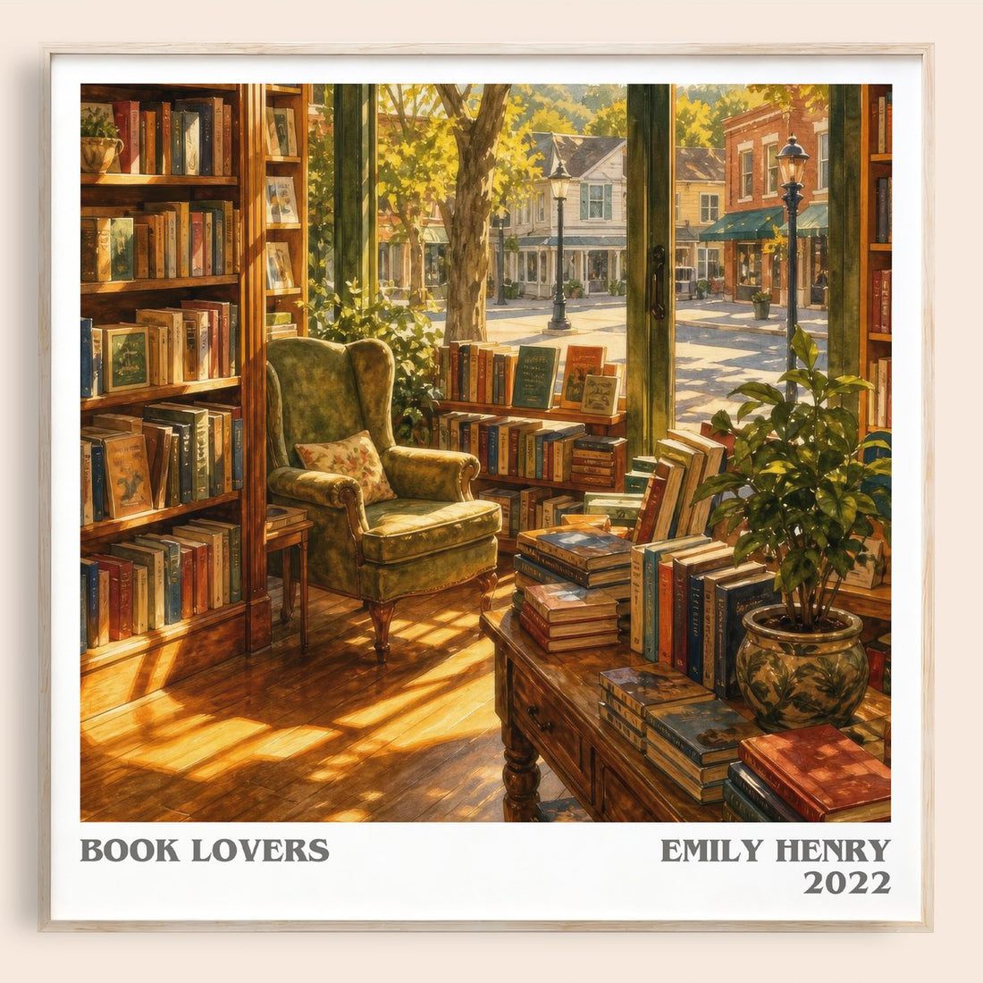 Book Lovers literary book poster by Emily Henry – framed literary art print
