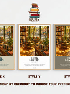 Book Lovers Bookish Wall Art by Emily Henry – Style X, Y and Z side by side – choose your finish