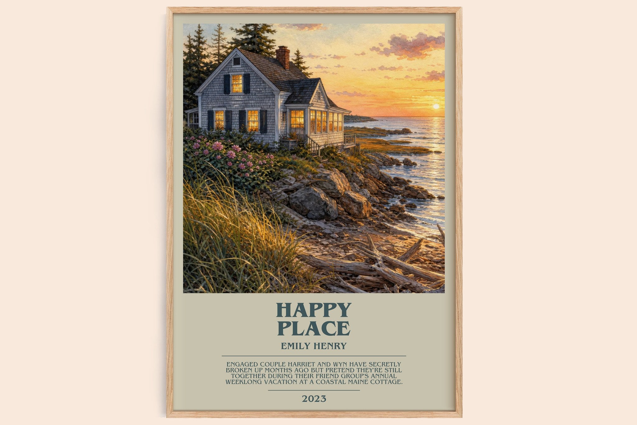 Happy Place Bookish Wall Art by Emily Henry