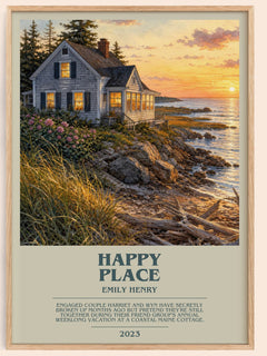 Happy Place Bookish Wall Art by Emily Henry – framed poster