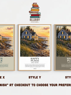 Happy Place Bookish Wall Art by Emily Henry – Style X, Y and Z side by side – choose your finish