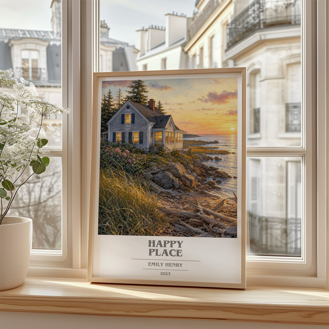 Happy Place book cover poster colour and style options – Emily Henry book art
