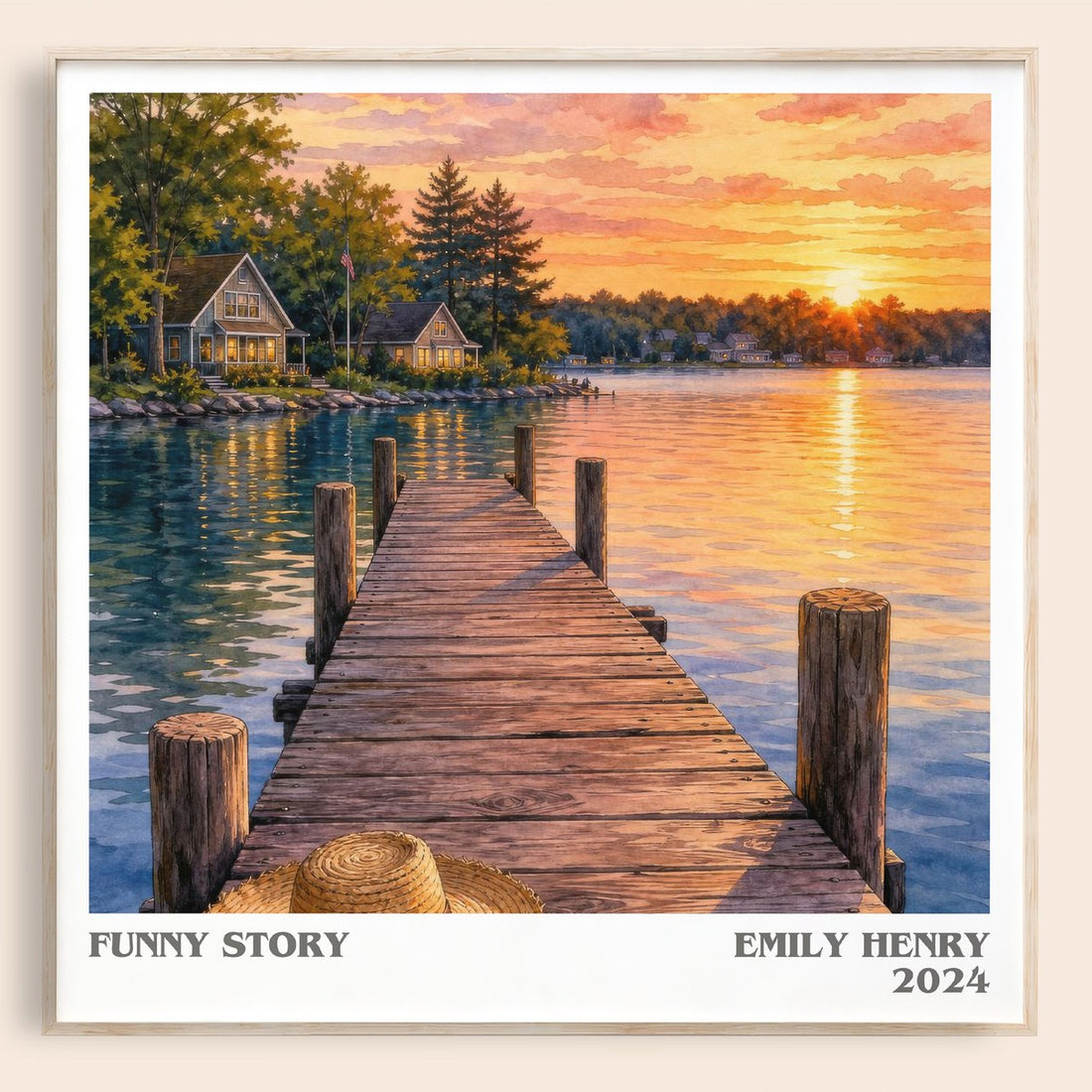 Funny Story literary book poster by Emily Henry – framed literary art print