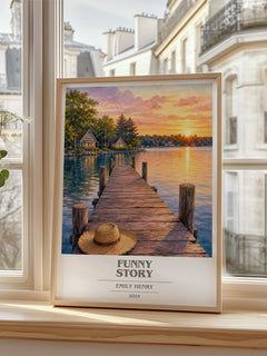 Funny Story book cover poster colour and style options – Emily Henry book art