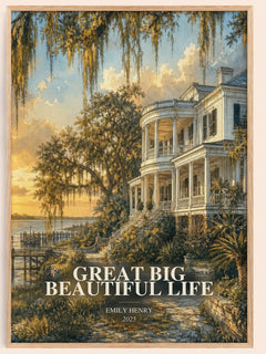 Great Big Beautiful Life watercolour book poster by Emily Henry – framed literary art print