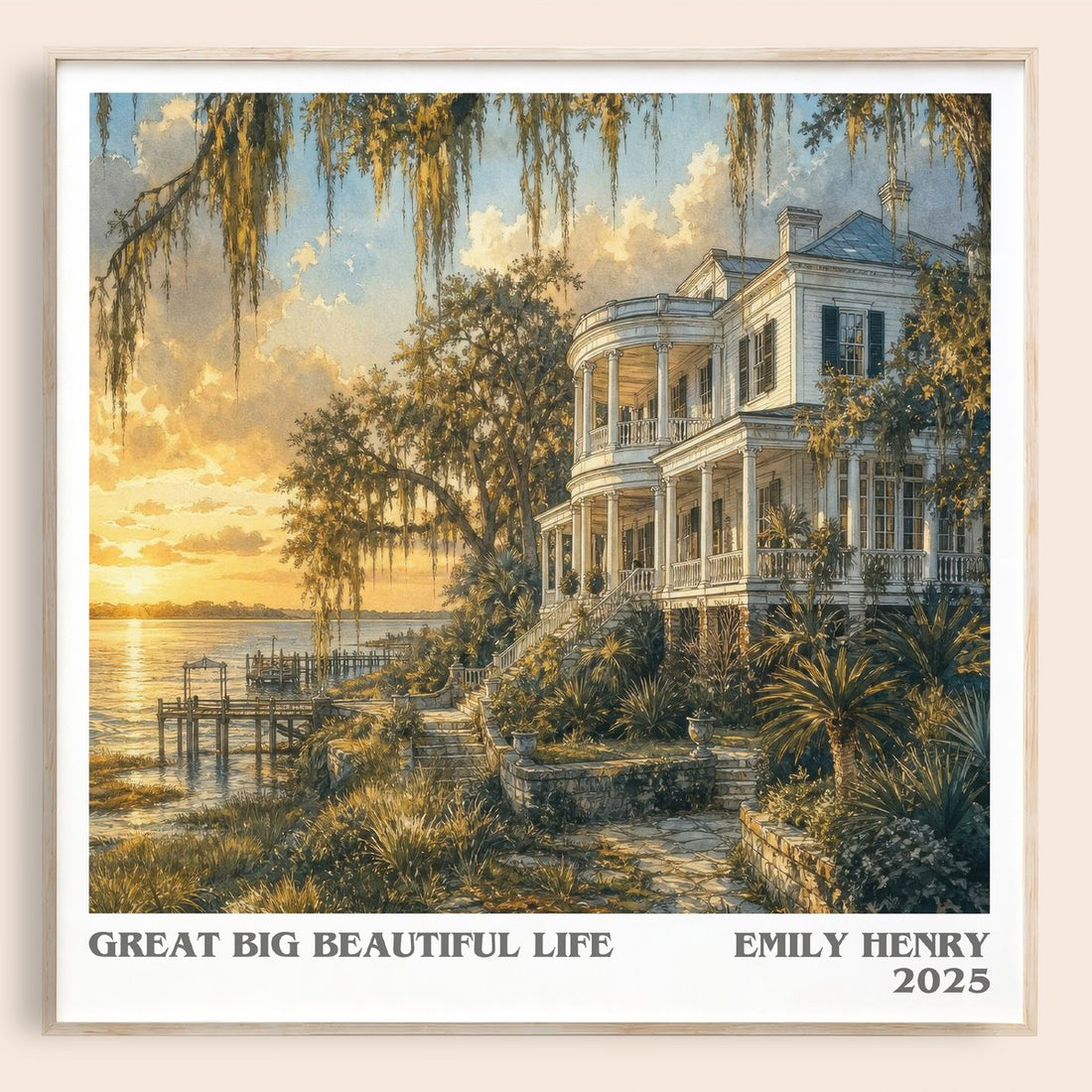 Great Big Beautiful Life literary book poster by Emily Henry – framed literary art print