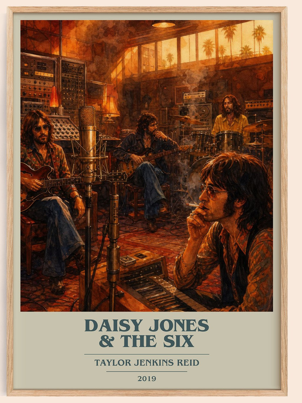 Daisy Jones & The Six book cover book poster by Taylor Jenkins Reid – framed literary art print