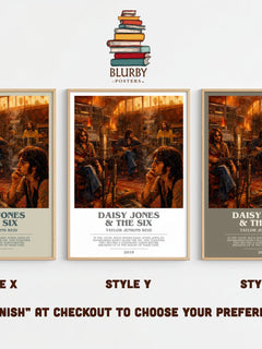 Daisy Jones & The Six Bookish Wall Art by Taylor Jenkins Reid – Style X, Y and Z side by side – choose your finish