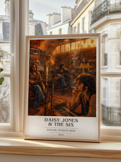 Daisy Jones & The Six book cover poster colour and style options – Taylor Jenkins Reid book art