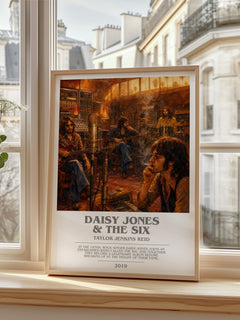 Daisy Jones & The Six Bookish Wall Art by Taylor Jenkins Reid – framed print by a bright window