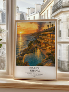 Malibu Rising book cover poster colour and style options – Taylor Jenkins Reid book art