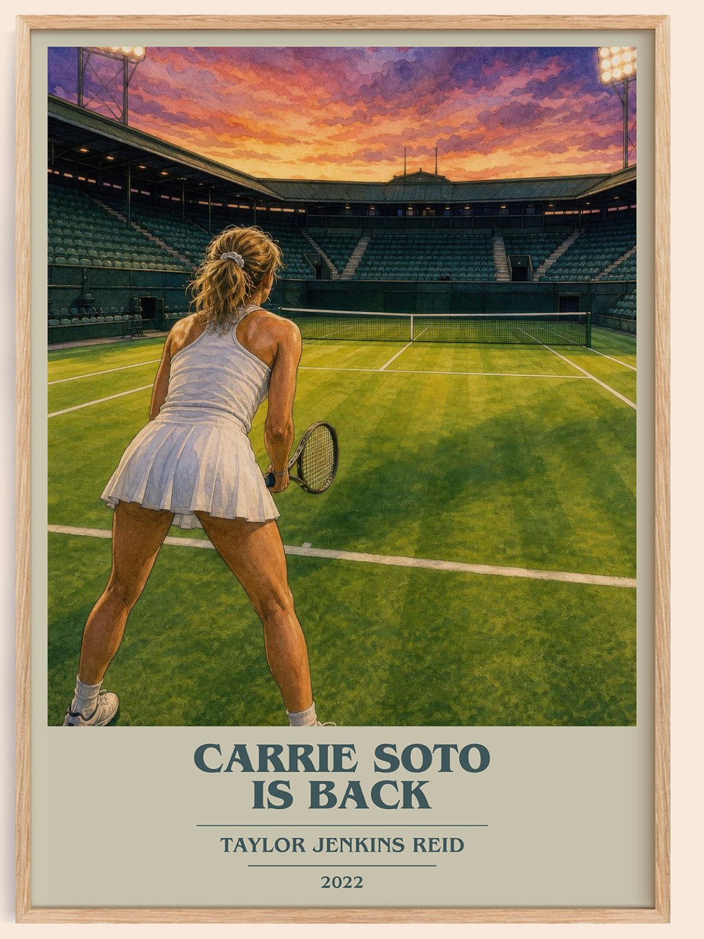 Carrie Soto Is Back book cover book poster by Taylor Jenkins Reid – framed literary art print