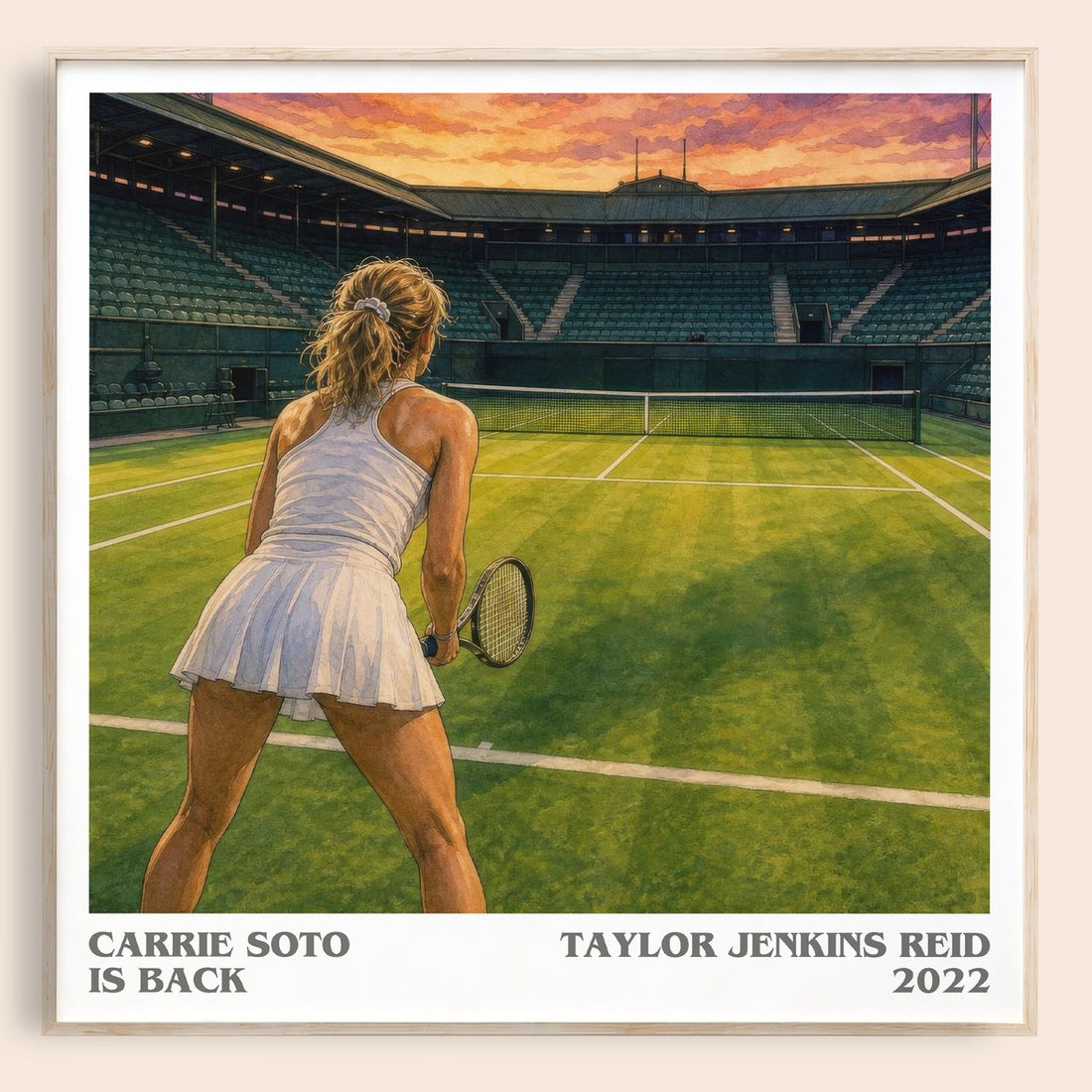 Carrie Soto Is Back literary book poster by Taylor Jenkins Reid – framed literary art print