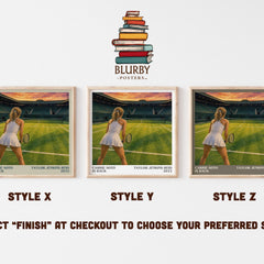 Carrie Soto Is Back Literary Art Print by Taylor Jenkins Reid – Style X, Y and Z square prints side by side – choose your finish