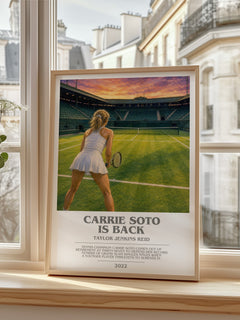 Carrie Soto Is Back Bookish Wall Art by Taylor Jenkins Reid – framed print by a bright window