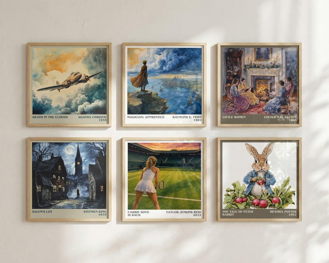 Carrie Soto Is Back Literary Art Print by Taylor Jenkins Reid – square print in a six-frame gallery wall