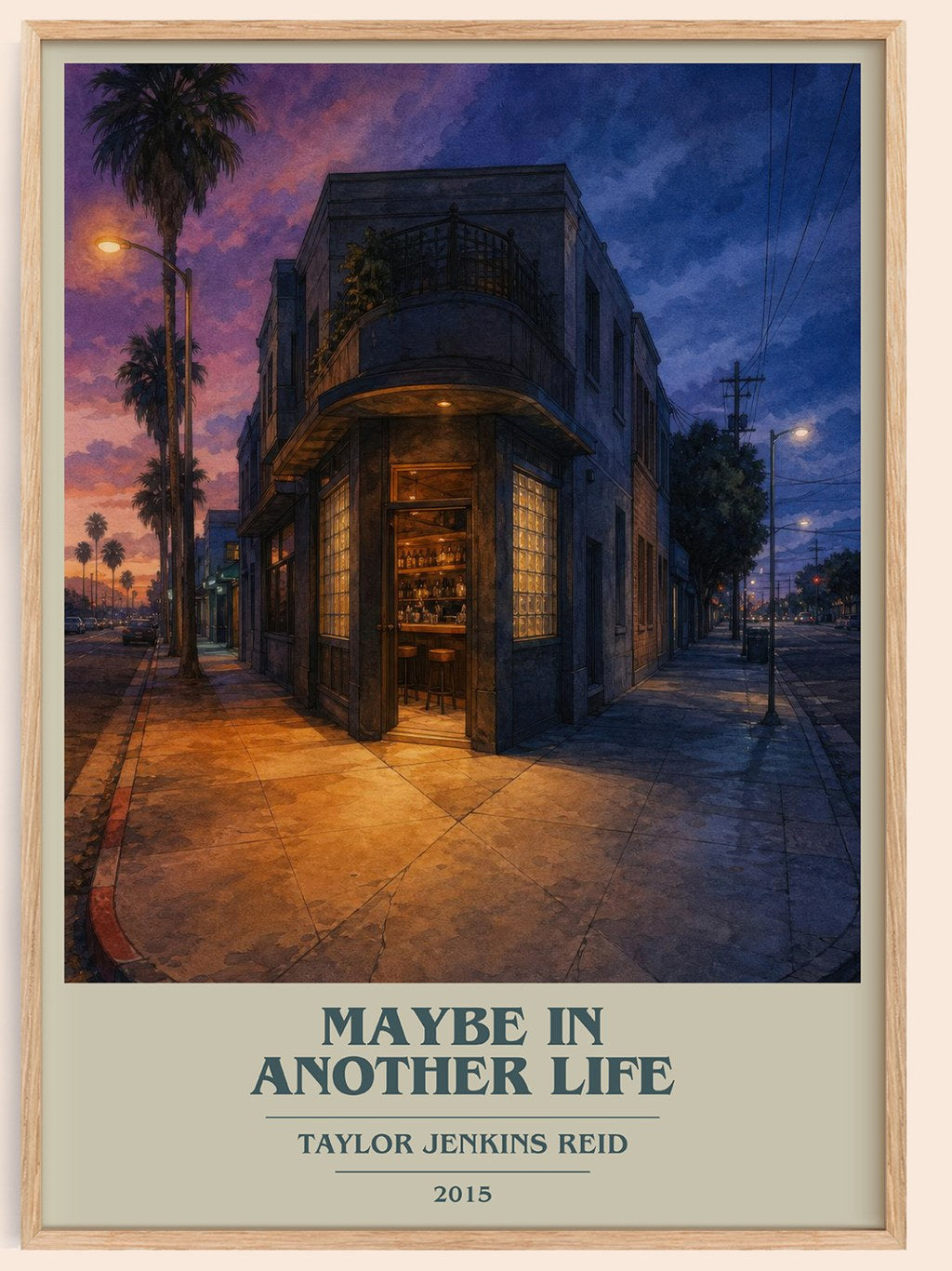 Maybe in Another Life book cover book poster by Taylor Jenkins Reid – framed literary art print