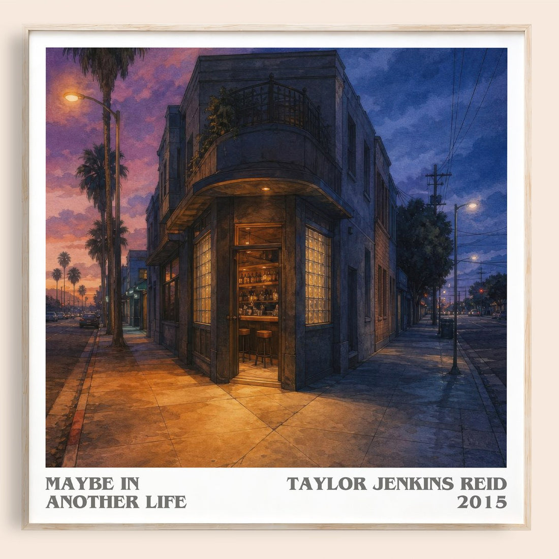 Maybe in Another Life literary book poster by Taylor Jenkins Reid – framed literary art print