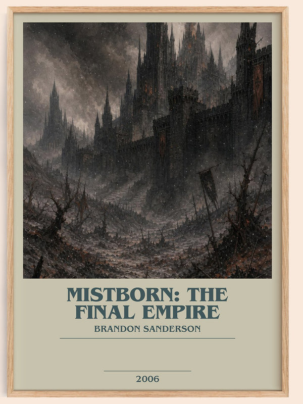 Mistborn: The Final Empire bookish book poster by Brandon Sanderson – framed literary art print