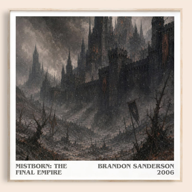 Mistborn: The Final Empire literary book poster by Brandon Sanderson – framed literary art print
