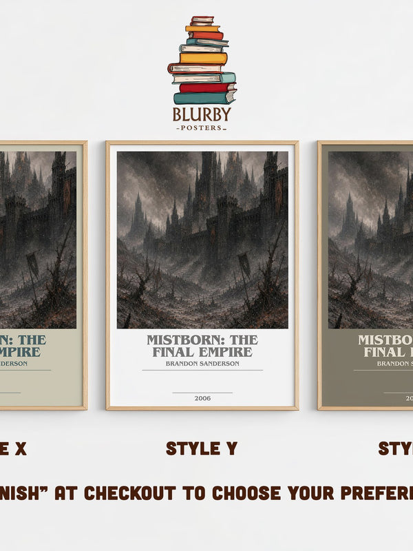 Mistborn: The Final Empire bookish print in frame leaning in hallway – fantasy wall art