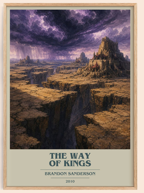 The Way of Kings book cover book poster by Brandon Sanderson – framed literary art print