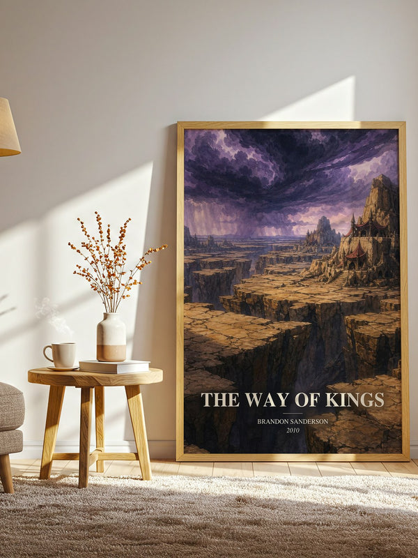 The Way of Kings watercolour print in frame leaning in hallway – fantasy wall art