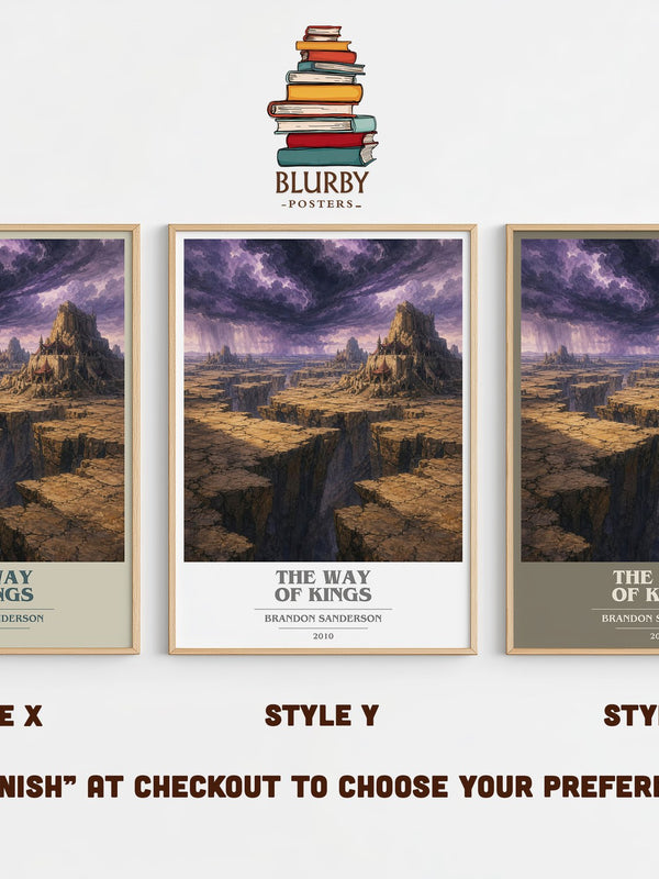 The Way of Kings book cover print in frame leaning in hallway – fantasy wall art