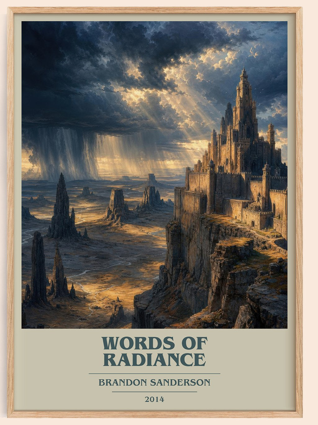 Words of Radiance book cover book poster by Brandon Sanderson – framed literary art print