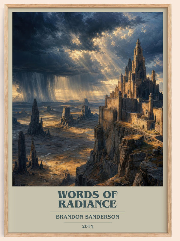 Words of Radiance book cover book poster by Brandon Sanderson – framed literary art print
