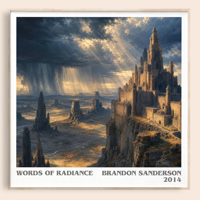 Words of Radiance literary book poster by Brandon Sanderson – framed literary art print