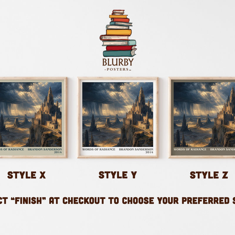 Words of Radiance literary print in frame leaning in hallway – fantasy wall art