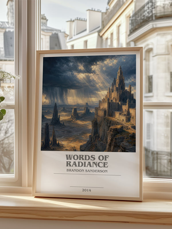 Words of Radiance bookish poster colour and style options – Brandon Sanderson book art